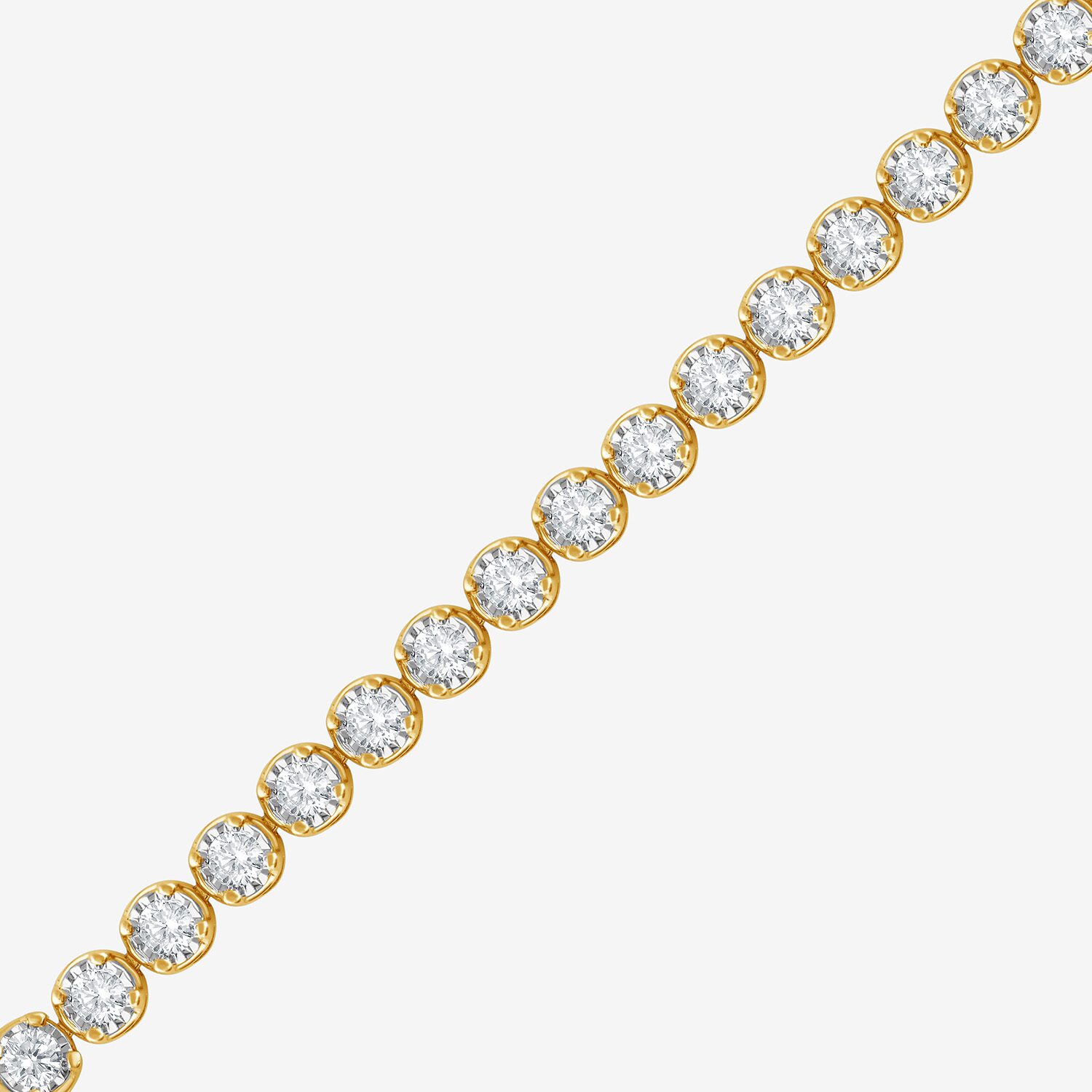(G / Si1-Si2) Womens 3 CT. T.W. Lab Grown White Diamond 14K Gold Over Silver 7.25 Inch Tennis Bracelet