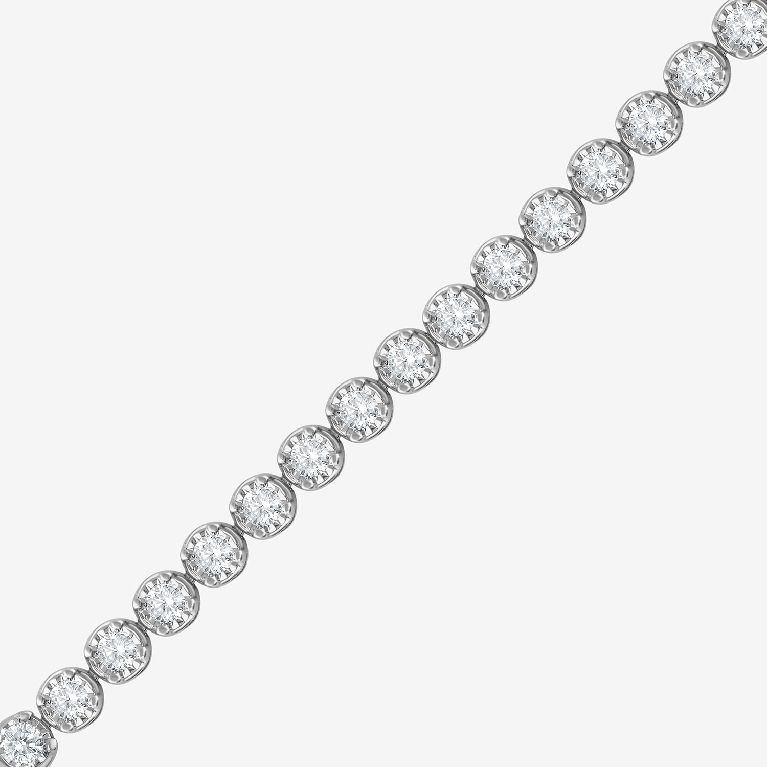(G / Si1-Si2) Womens 3 CT. T.W. Lab Grown White Diamond 14K Gold Over Silver 7.25 Inch Tennis Bracelet