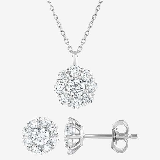 (G / Si1-Si2) Womens 2 CT. T.W. Lab Grown White Diamond Sterling Silver 2-pc. Jewelry Set