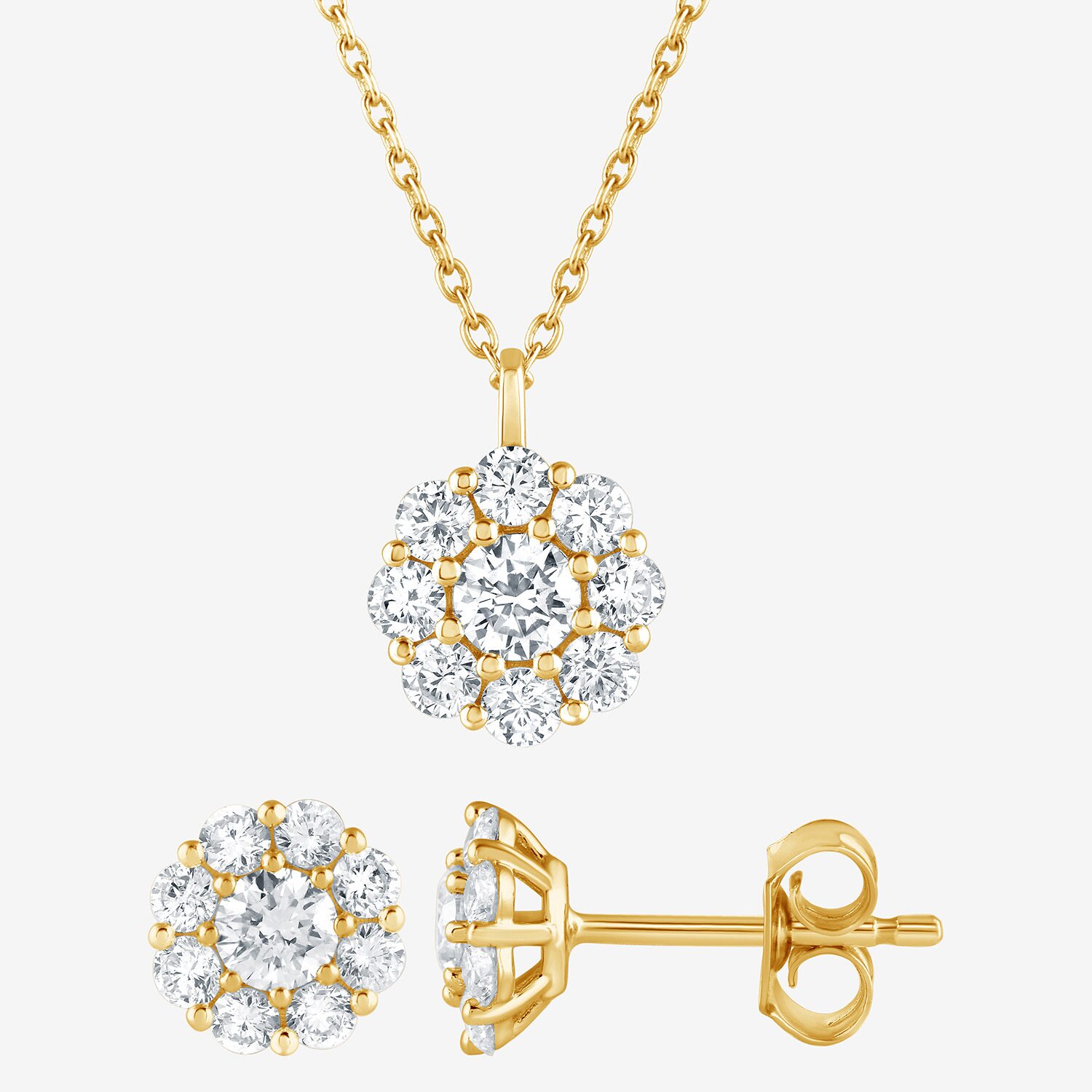 (G / Si1-Si2) Womens 2 CT. T.W. Lab Grown White Diamond Sterling Silver 2-pc. Jewelry Set