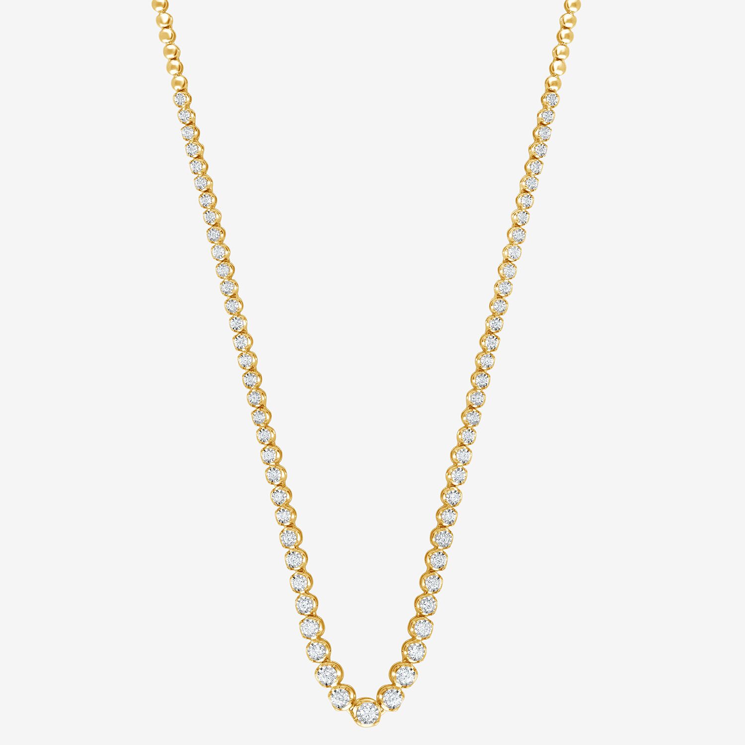 (G / Si1-Si2) Womens White Diamond Sterling Silver 17 Inch Tennis Necklace