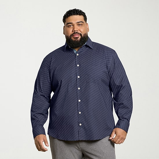 Van Heusen Originals Mens Long Sleeve Regular Fit Big and Tall Button-Down Shirt