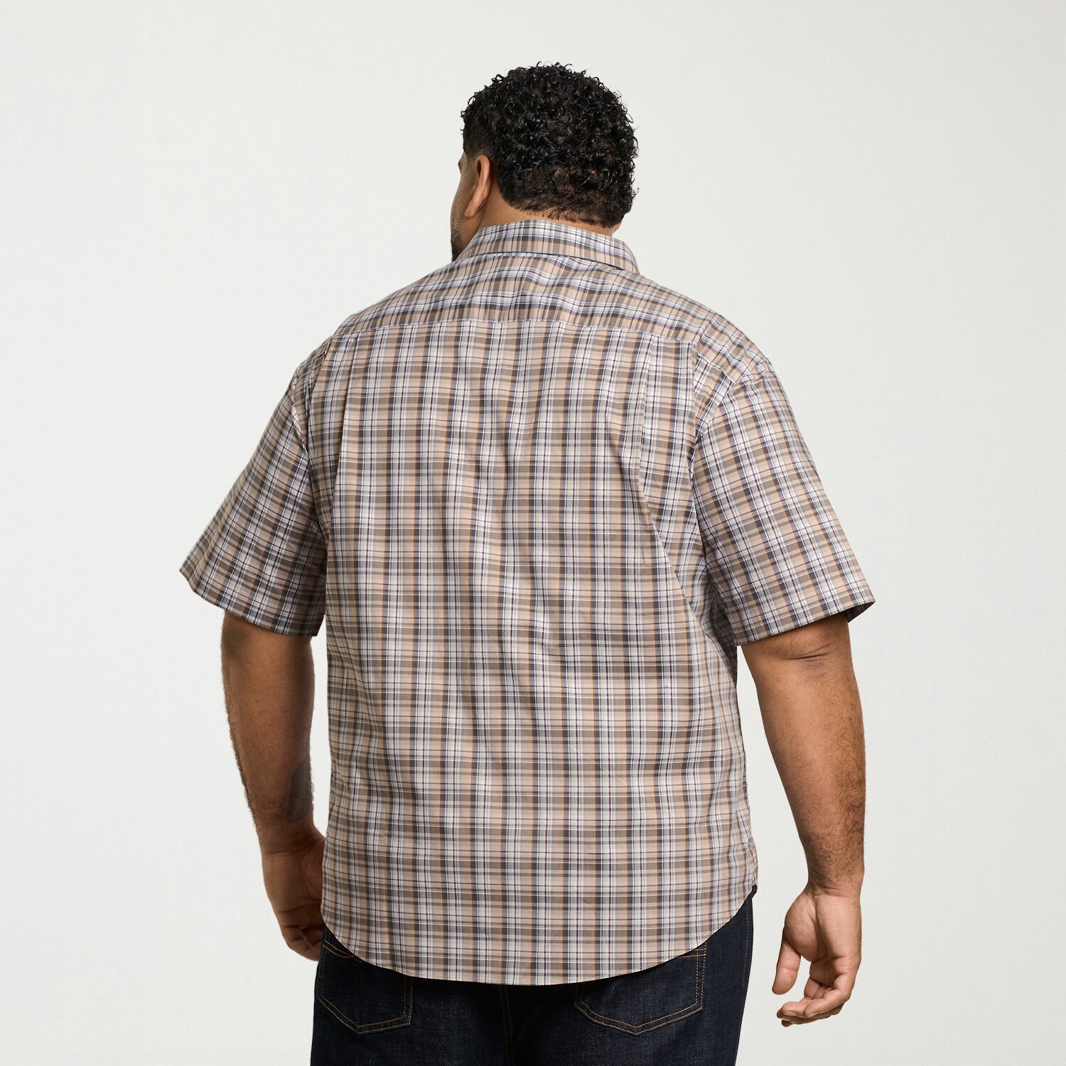 Van Heusen Everyday Defense Stain Shield Mens Short Sleeve Regular Fit Big and Tall Button-Down Shirt