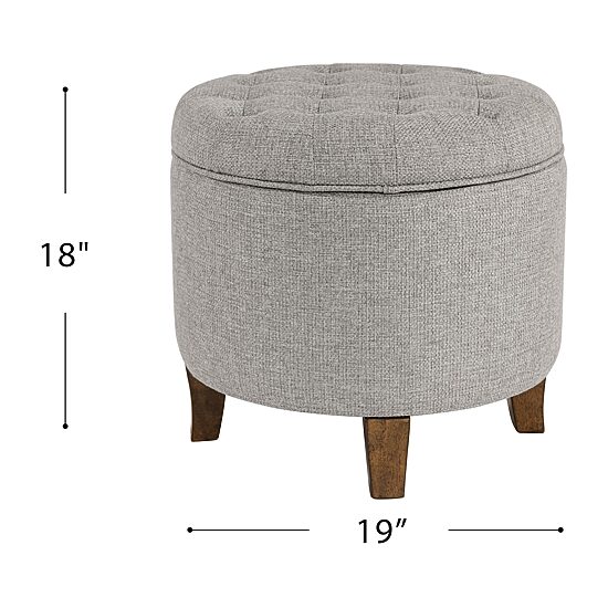 Kinfine Homepop Storage Tufted Lift-Top Ottoman