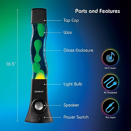 Aura LED Lava Lamp Speaker