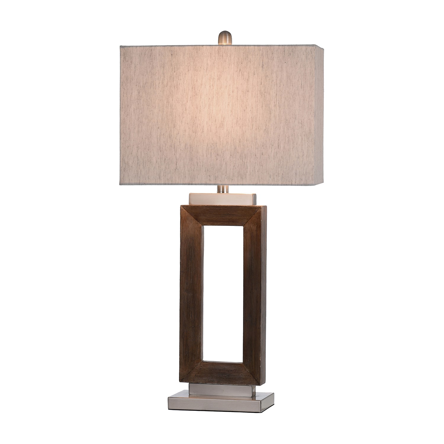 Stylecraft Moulded Hollow Rectangle Brushed Steel Accents Blue Finish Polyresin Table Lamp