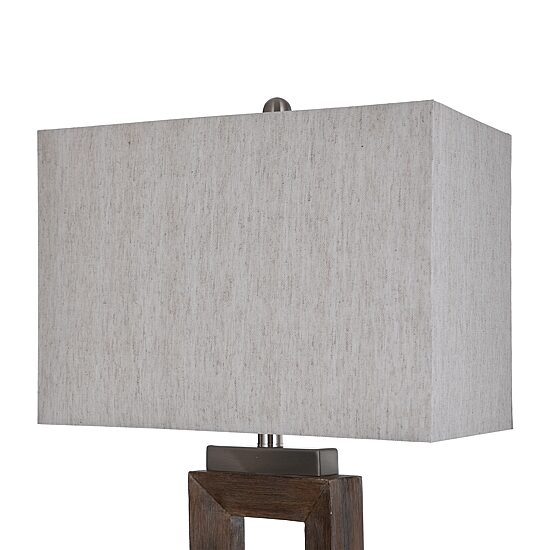 Stylecraft Moulded Hollow Rectangle Brushed Steel Accents Blue Finish Polyresin Table Lamp