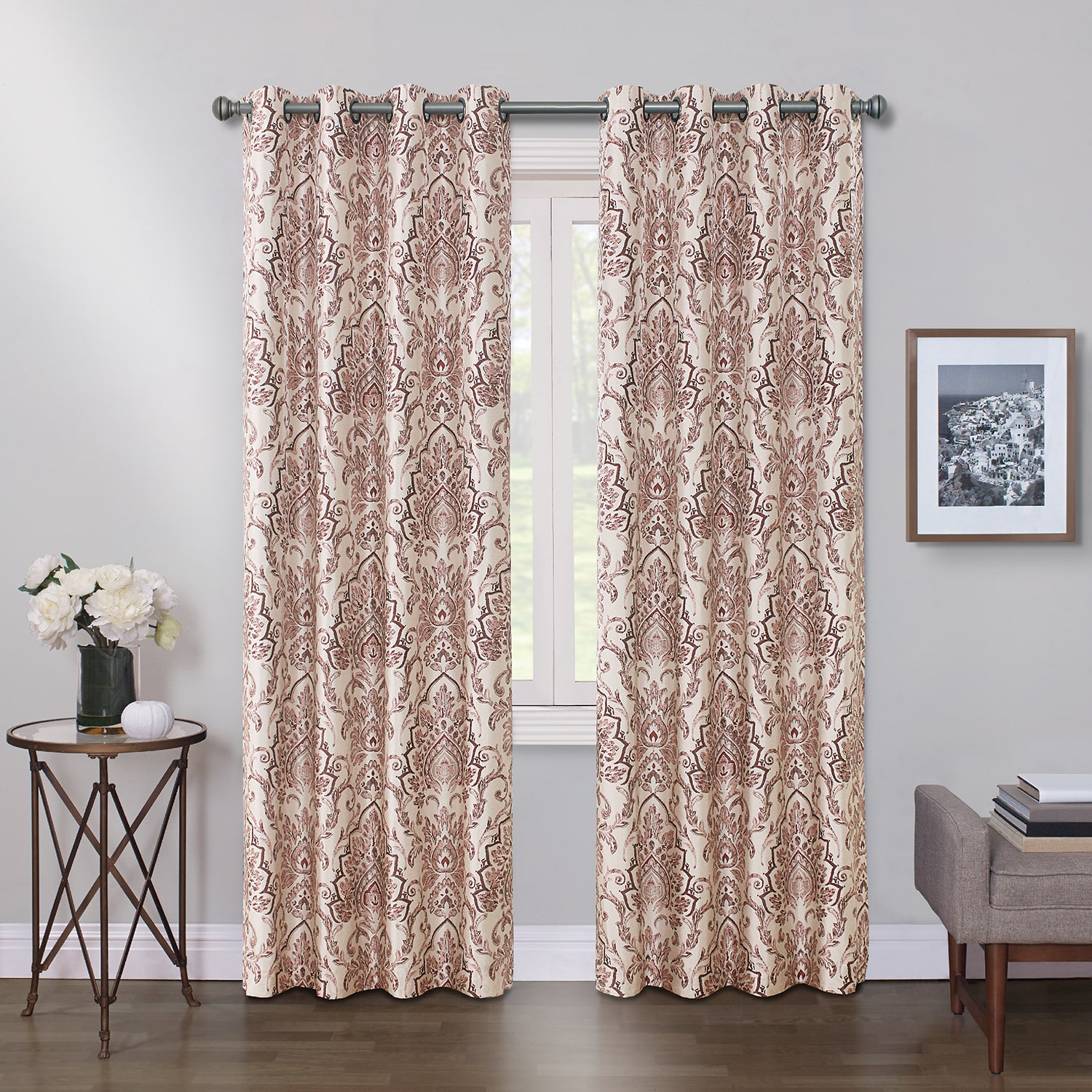 Max Blackout Mystique Print Grommet Top 100% Blackout Single Curtain Panel