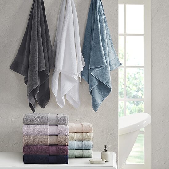 Madison Park Signature Turkish Oversized Cotton Solid 6-pc. Solid Bath Towel Set