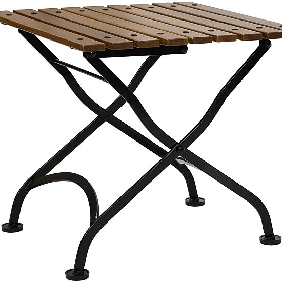 European Wood Folding Square Patio Side Table