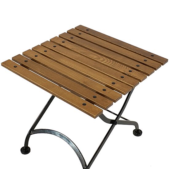 European Wood Folding Square Patio Side Table