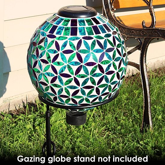 Net Health Shops Cool Blooms Mosaic Gazing Globe - 10 Inch Glass Yard Art