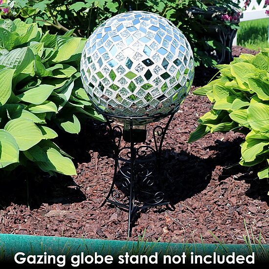 Net Health Shops Diamond Mosaic Gazing Ball - 10 Inch 2pc. Glass Yard Art