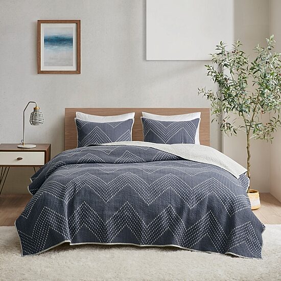 INK+IVY 3-pc. Embroidered Quilt Set