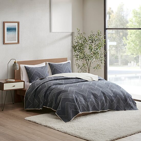 INK+IVY 3-pc. Embroidered Quilt Set