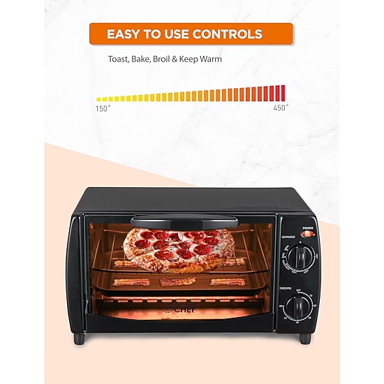 Commercial Chef 10L 4 Slice Mechanical Toaster Oven