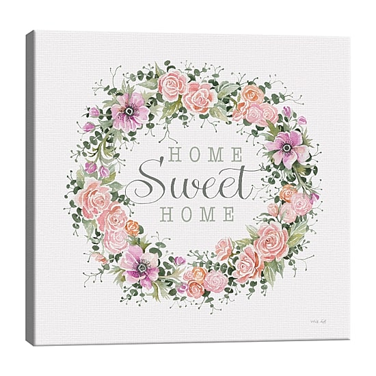 Lumaprints Sweet Home Floral Wreath Canvas Art