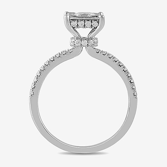 (G / Si2) Womens 1 CT. T.W. Lab Grown White Diamond Sterling Silver Side Stone Wedding Bridal Set