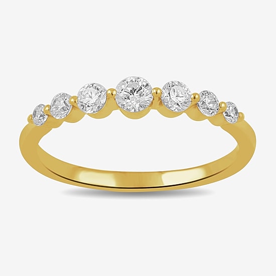 Womens 1/2 CT. T.W. Lab Grown White Diamond 10K Gold Anniversary Wedding Band