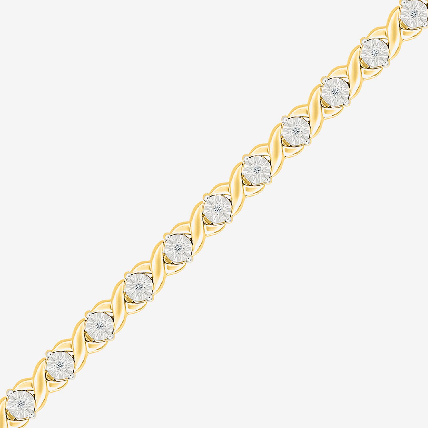 Womens 1/10 CT. T.W. Natural White Diamond Sterling Silver 7.5 Inch Tennis Bracelet