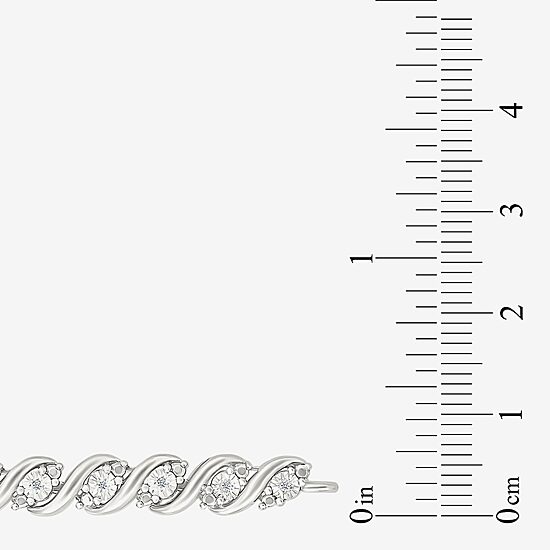 Womens 1/10 CT. T.W. Natural White Diamond Sterling Silver 7.25 Inch Tennis Bracelet