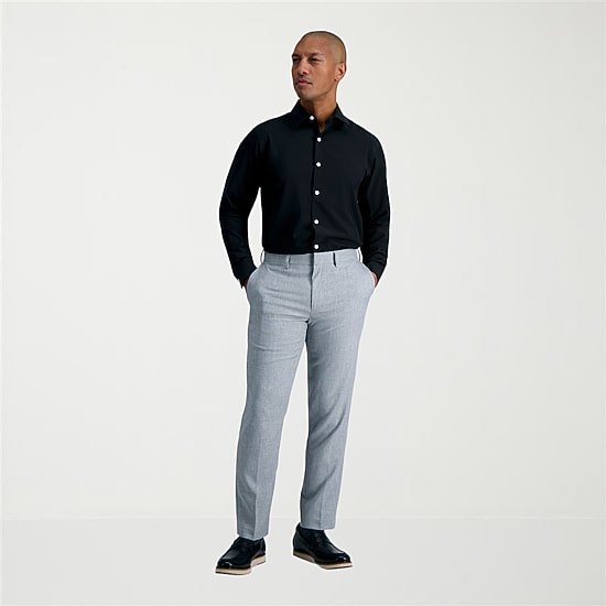 Haggar Smart Wash Mens Slim Fit Easy Care Long Sleeve Dress Shirt