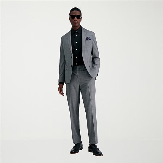 Haggar JMH Glen Mens Stretch Fabric Slim Fit Plaid Suit Jacket