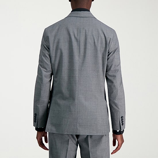 Haggar JMH Glen Mens Stretch Fabric Slim Fit Plaid Suit Jacket