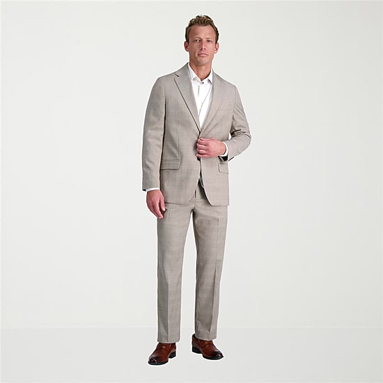 Haggar JMH Tailored Glen Plaid Mens Stretch Fabric Modern Fit Plaid Flat Front Suit Pant
