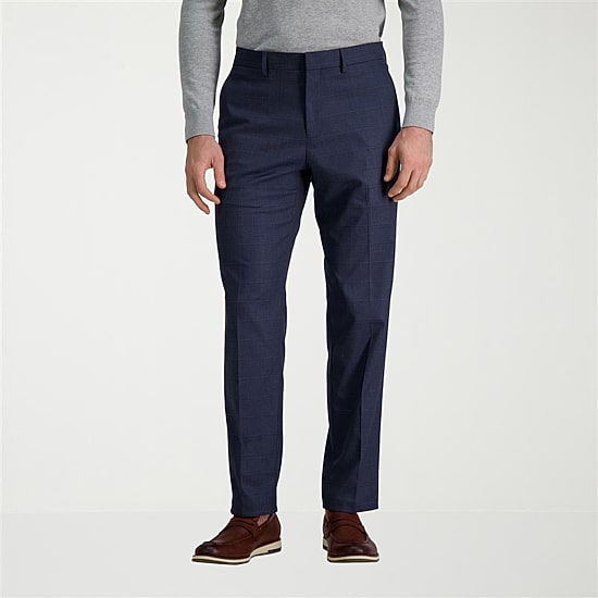 Haggar JMH Tailored Windowpane Mens Modern Fit Windowpane Flat Front Suit Pant