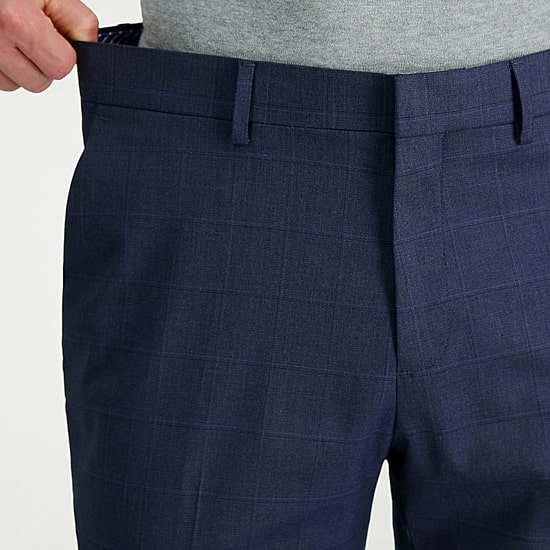 Haggar JMH Tailored Windowpane Mens Modern Fit Windowpane Flat Front Suit Pant