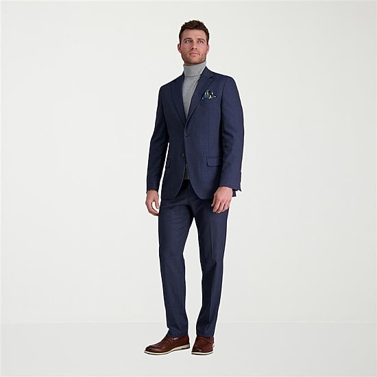 Haggar JMH Tailored Windowpane Mens Stretch Fabric Modern Fit Suit Jacket