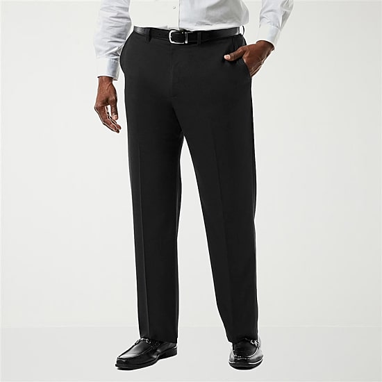 Haggar JMH Premium Stretch Sharkskin Mens Big Stretch Fabric Classic Fit Flat Front Suit Pant