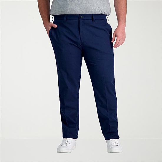 Haggar Cool Right Performance Flex Mens Straight Fit Big and Tall Flat Front Pant