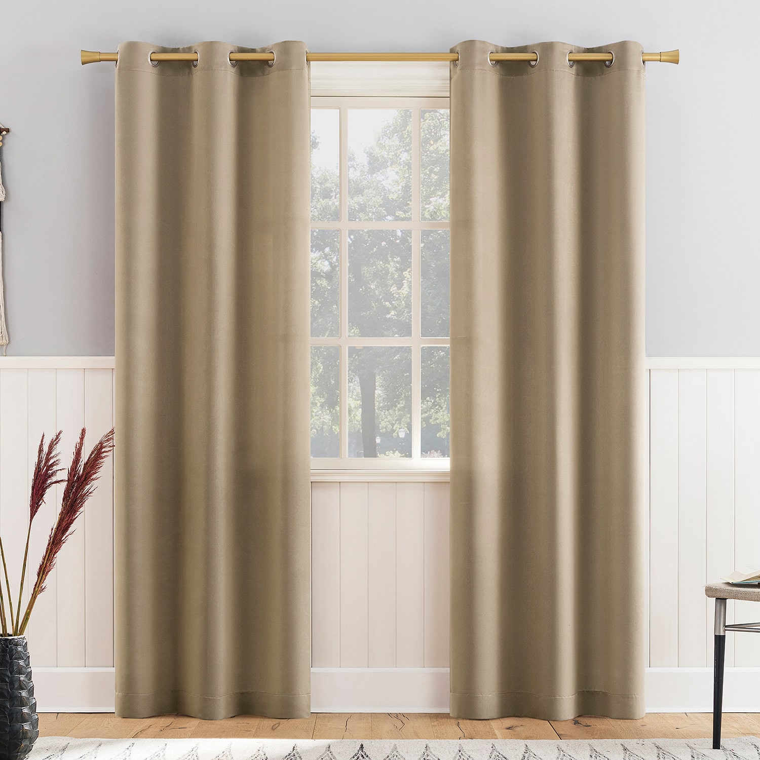 Athens Grommet Top Light-Filtering Set of 2 Curtain Panel