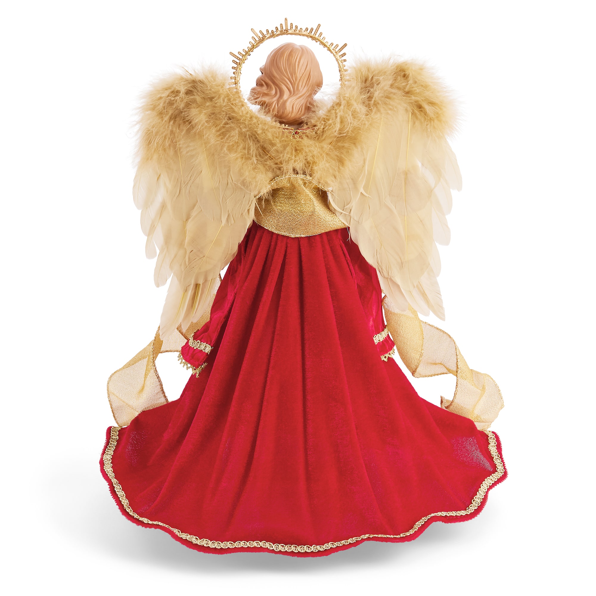 North Pole Trading Co. 16in Red And Gold Christmas Angels Figurine