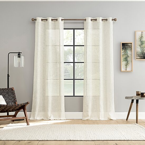 Hadden Grommet Top Sheer Set of 2 Curtain Panel