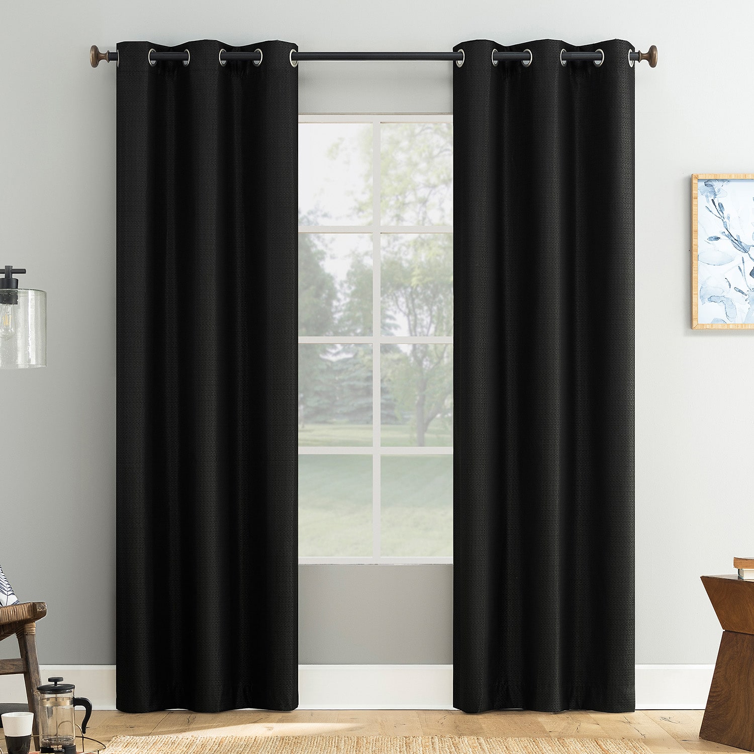 Bayline Grommet Top Blackout Set of 2 Curtain Panel