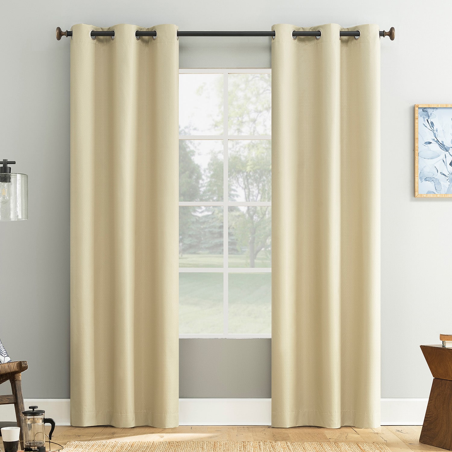 Bayline Grommet Top Blackout Set of 2 Curtain Panel