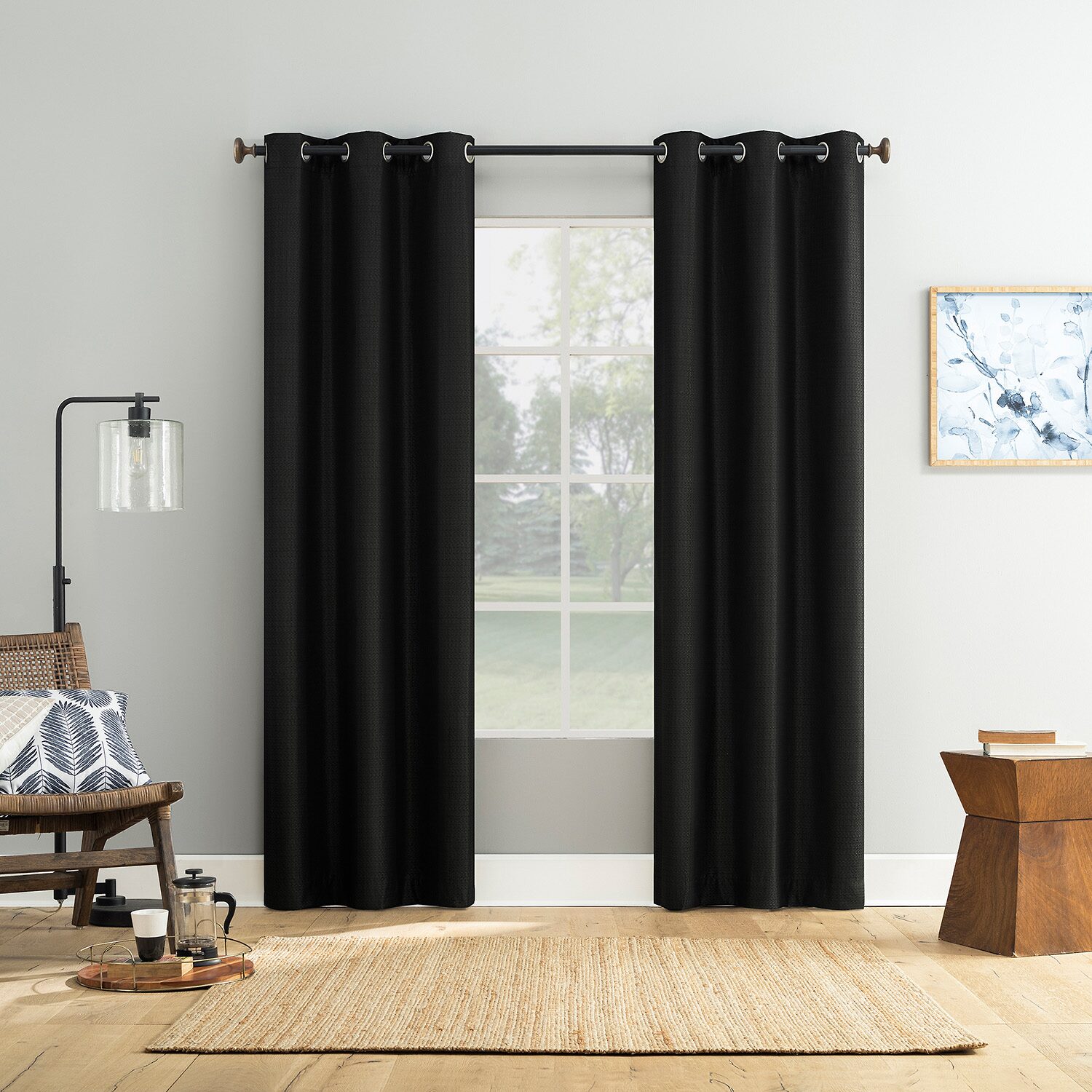 Bayline Grommet Top Blackout Set of 2 Curtain Panel