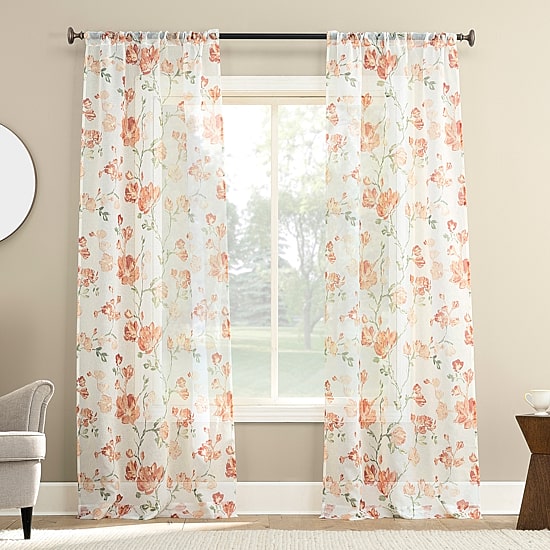 Lena Rod Pocket Sheer Set of 2 Curtain Panel