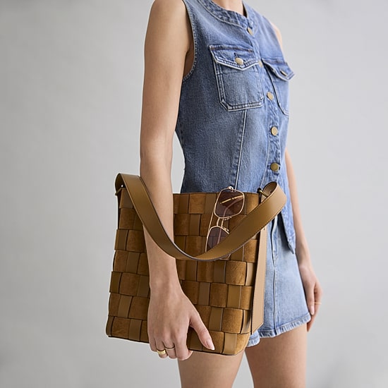 A.N.A Cynthia Woven Bucket Bag