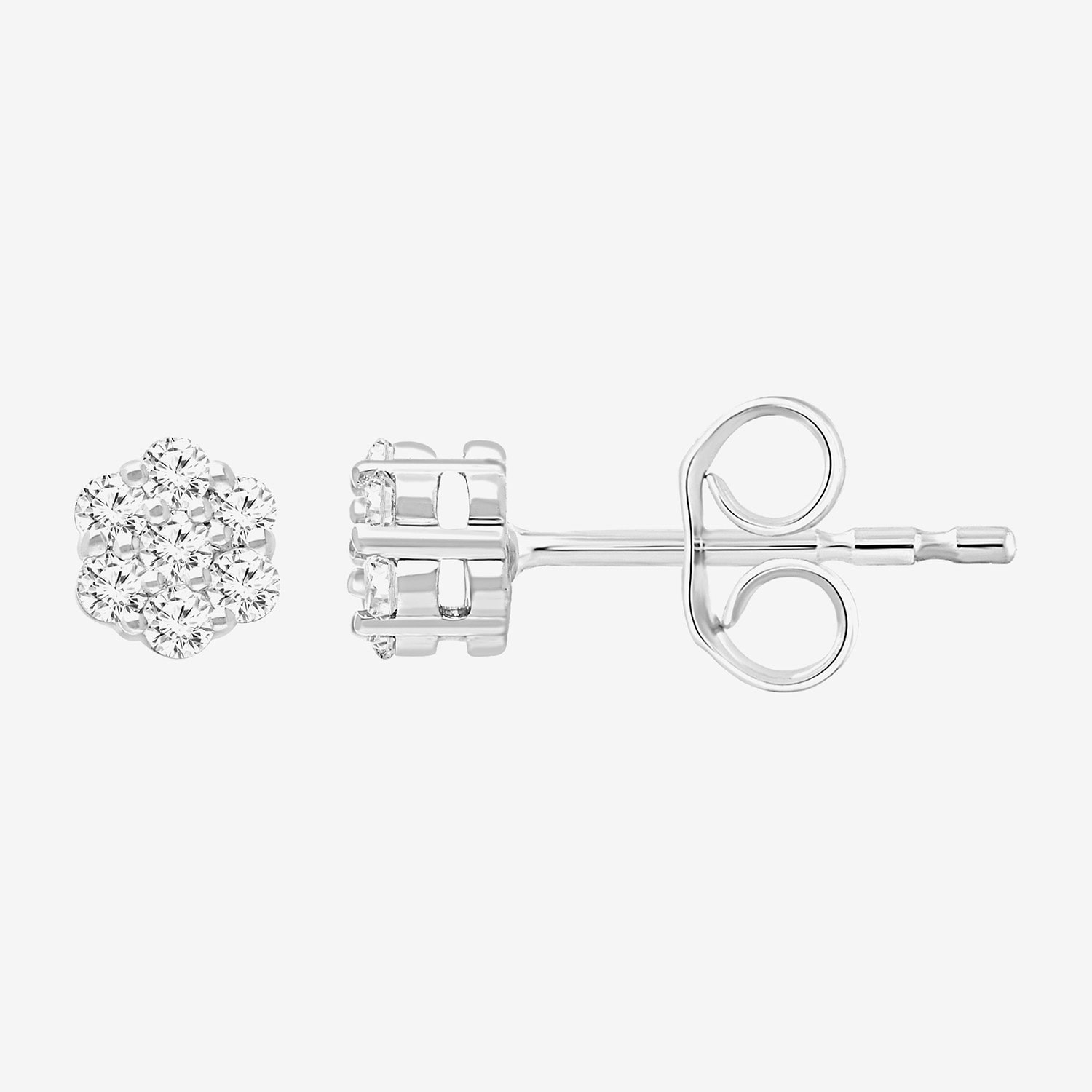 (I/Si2) 1/4 CT. T.W. Lab Grown White Diamond Sterling Silver 3.3mm Stud Earrings