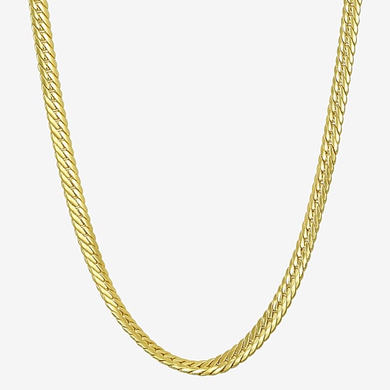 Made in Italy Womens 10K Gold 20 Inch Herringbone Chain Necklace