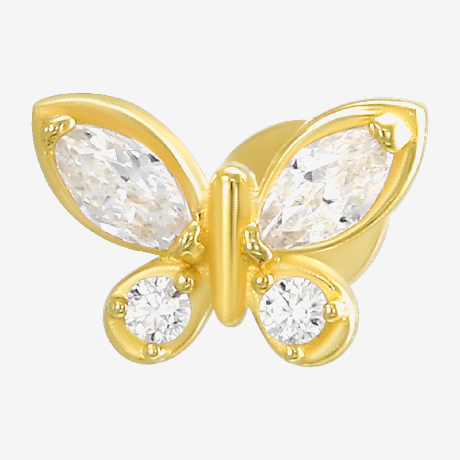 Gold Addiction Womens 10K Gold 8.7mm Star Single Earring