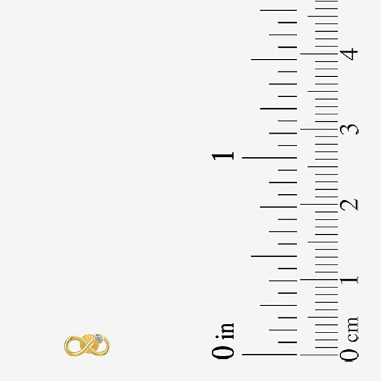 Gold Addiction Womens White Cubic Zirconia 10K Gold 6.5mm Infinity Single Earring