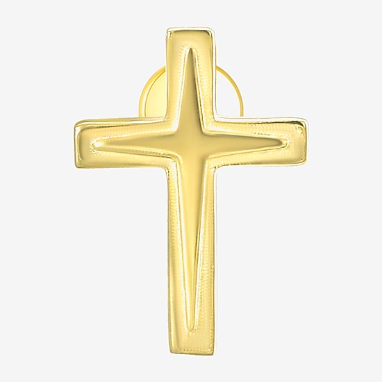 Gold Addiction Womens 10K Gold 7.8mm Cross Single Earring