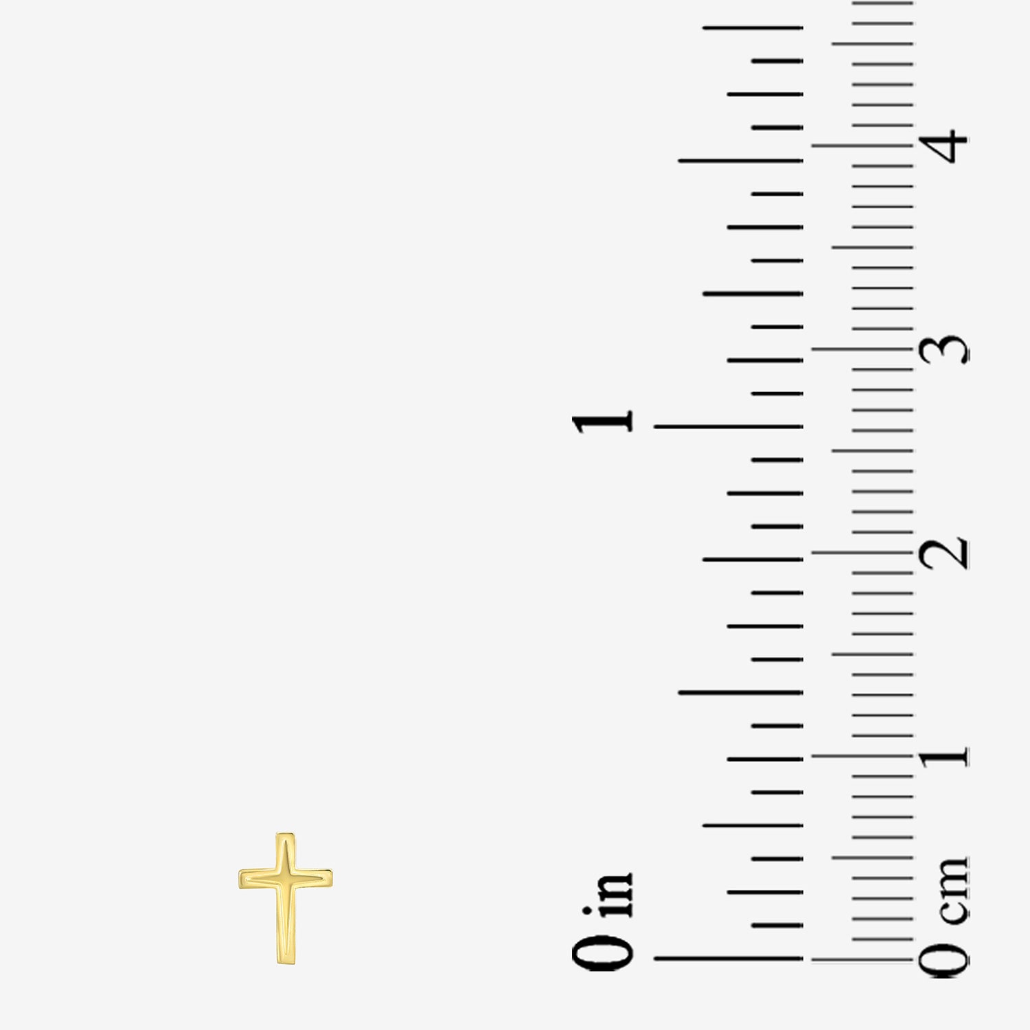 Gold Addiction Womens 10K Gold 7.8mm Cross Single Earring