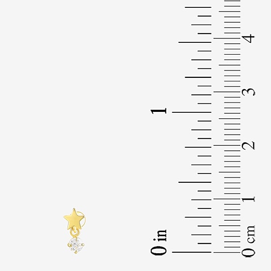 Gold Addiction Womens White Cubic Zirconia 10K Gold 4.6mm Star Single Earring