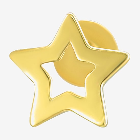 Gold Addiction Womens 10K Gold 4.1mm Star Single Earring
